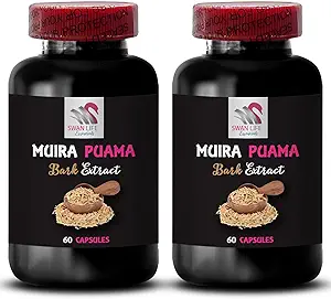 Complejo de apoyo energético - Muira PUAMA BARK Extracto - Natural Daily Lift, Active Lifestyle Support, Nature’s Momentum, Mindful Boost, Botanical Drive, Botanical Lifestyle Support 2 Bottles 120 Capsules
