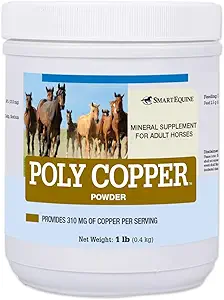 SmartEquine Poly Copper ← Equine Horse Coat Suplementos para la piel TENIDO Vitaminas &amp; Minerales Suplementos para Caballos Huesos y Metabolismo ANTE 1 lb Jar