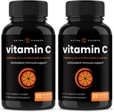 NutraChamps (2 Pack) Vitamina C 1000mg con Elderberry, Citrus Bioflavonoids & Rose HIPS - 120 Capsules Vegan, Suplemento Antioxidante no GMO para la salud inmuna y la producción de colágeno 500mg Powder Pills