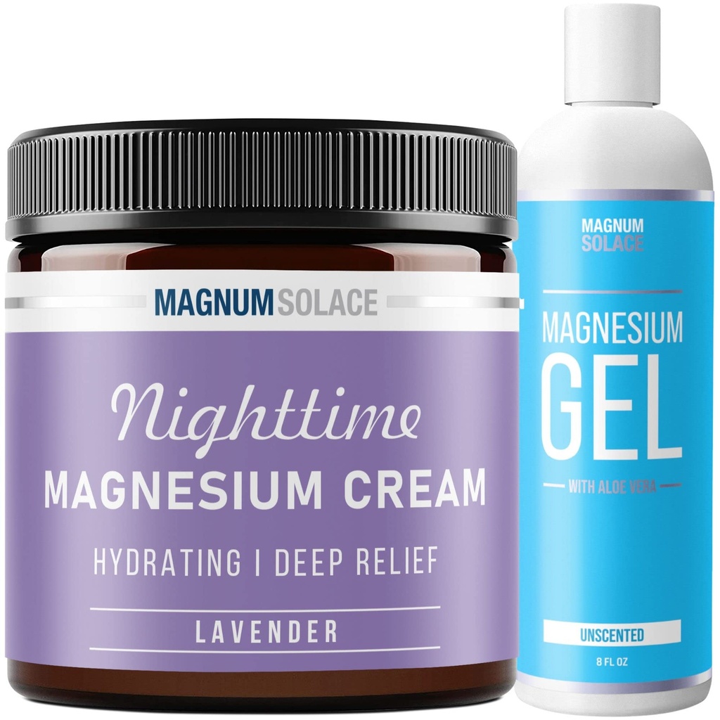 Nighttime Magnesium Cream (Lavender) & Magnesium Gel (2 Item Bundle)