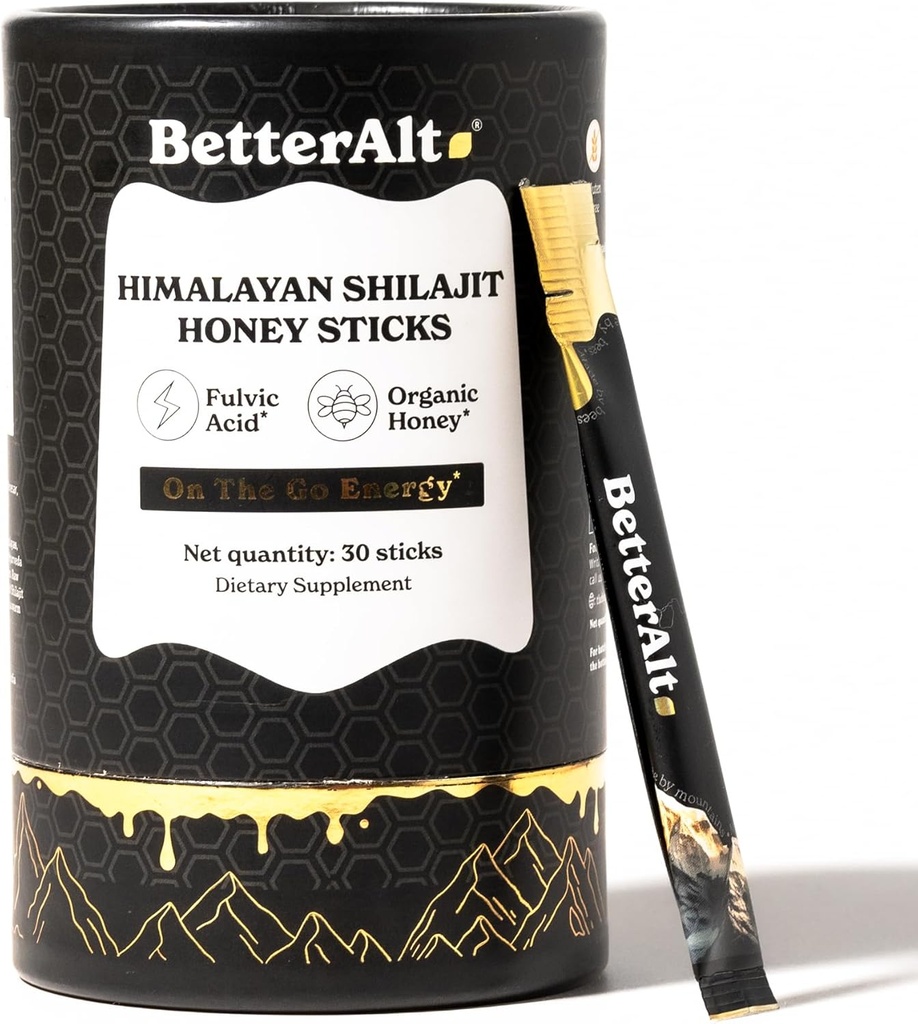 Mejor Alt Pure Himalayan Shilajit Sticks with Organic Honey, Saffron TENIDO Fácil de Consumir Shilajit sometida 30 Sticks for Energy Boost &amp; Immune Support, 85+ Trace Minerals, 75%+ Ácido Fulvic