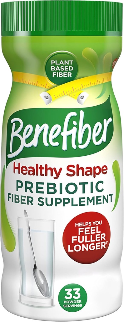 Benefibra Forma saludable Prebiótico Fibra Suplemento Polvo para Salud Digestiva, Fibra diaria - 33 Serviciones (8.7 onzas)