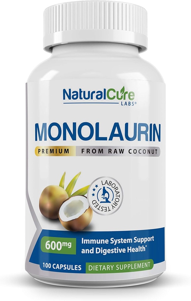 Laboratorios Naturales Monolaurin Premium – 600mg, 100 cápsulas