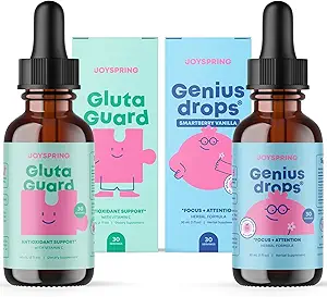 JoySpring Glutathione Liquid and Genius Drops Smartberry Vanilla para niños