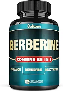 Satoomi 25in1 Berberine Supplement - Berberine Hcl - Ceylon Cinnamon - Milk Thistle and More