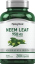 Piping Rock Neem Leaf Capsules Silencio 950mg Silencio 200 Powder Pills Silencio Herb Extract Suplemento Silencio Azadirachta Indica Silencio Non-GMO, Gluten Free