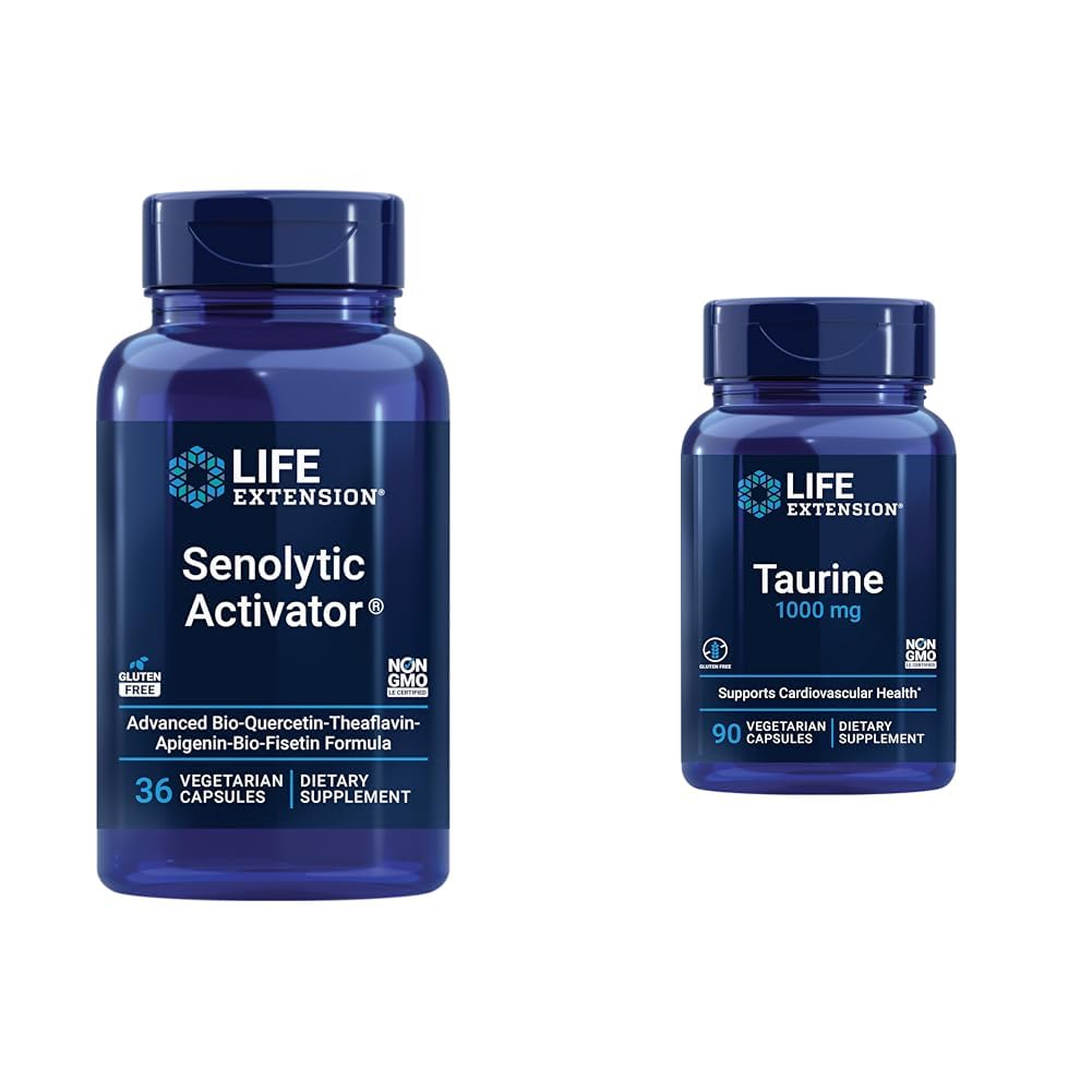 Activador Senolítico de Extensión de Vida con Quercetin, Fisetin, Taurine para Soporte Inmunitario, Anti-Aging & Longevity - 36 & 90 cápsulas vegetarianas