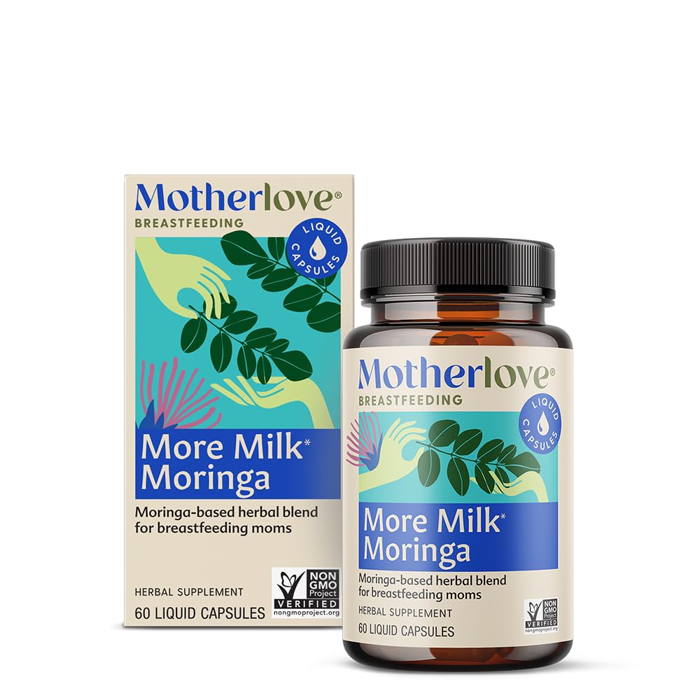 Motherlove More Milk Moringa (60 tapas líquidas) Moringa-Based Lactation Supplement to Support Breast Milk Supply—No-GMO, Organic Herbs, Vegan, Kosher