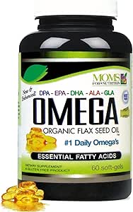 Natural Omega 3-6-9 Blend con DPA, EPA, DHA, ALA y GLA y aceite de semilla de Flax orgánico más aceite de pescado natural de caza silvestre - Más de 2.800 Milligram Strength - Gluten Free - Made in the USA - 60 SoftGels