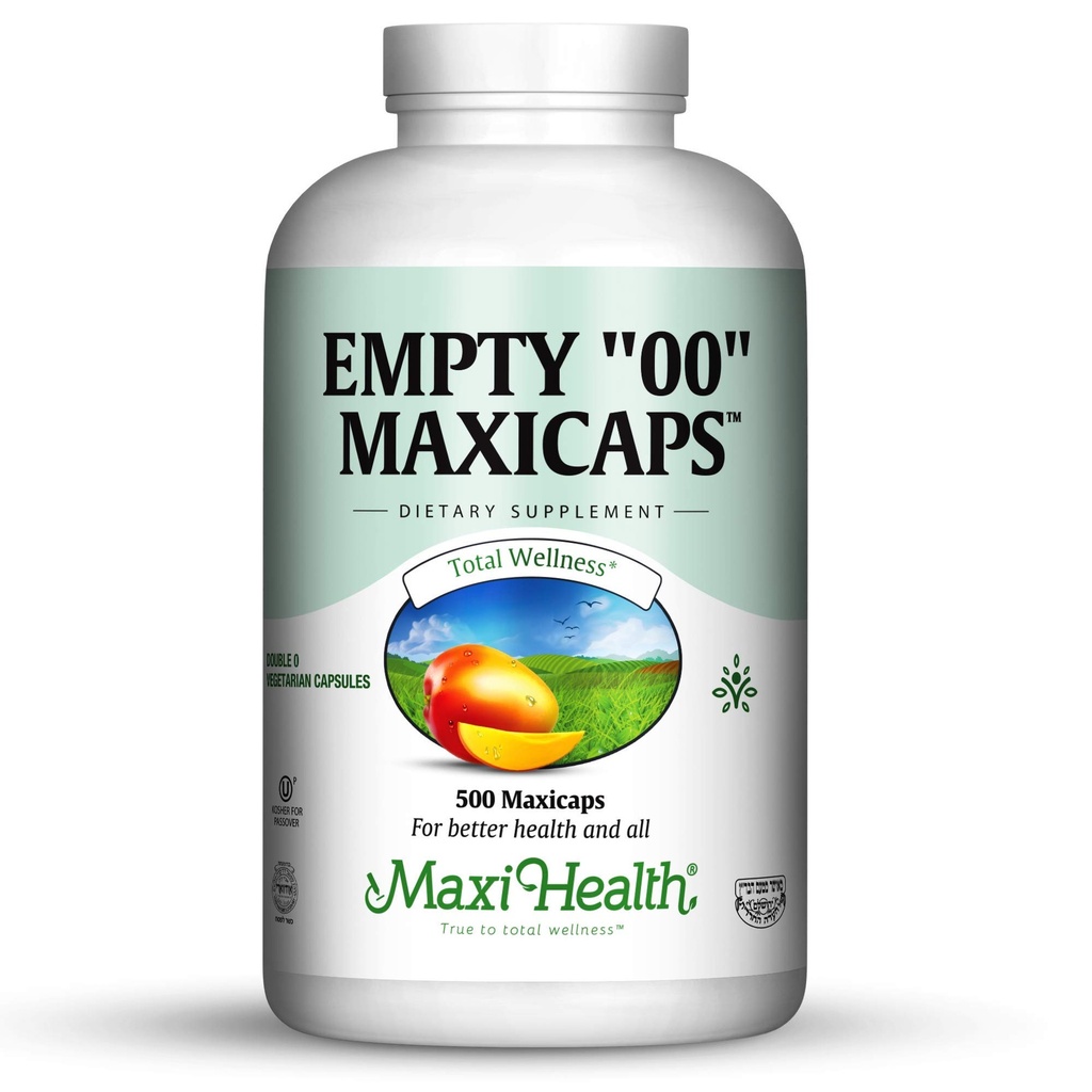 Maxi Health Empty “00” Capsules, 500 Count, Vegetarian - Kosher