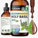BIO KRAUTER Holy Basil Tincture - Tulsi Powder Líquido Extracto - Apoya la calma y la relajación - Suplemento de ácido ursólico - Alcohol y azúcar gratis - Vegan Drops 2 Fl.Oz.
