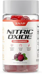 Tapa Suplementos Beet Root Gummies, Nitric Oxide Supplement with Organic Beets, Vitamins, Pomegranate and Antioxidants for Energy, Circulation Support, 60 Sugar Free Gummies, Peach