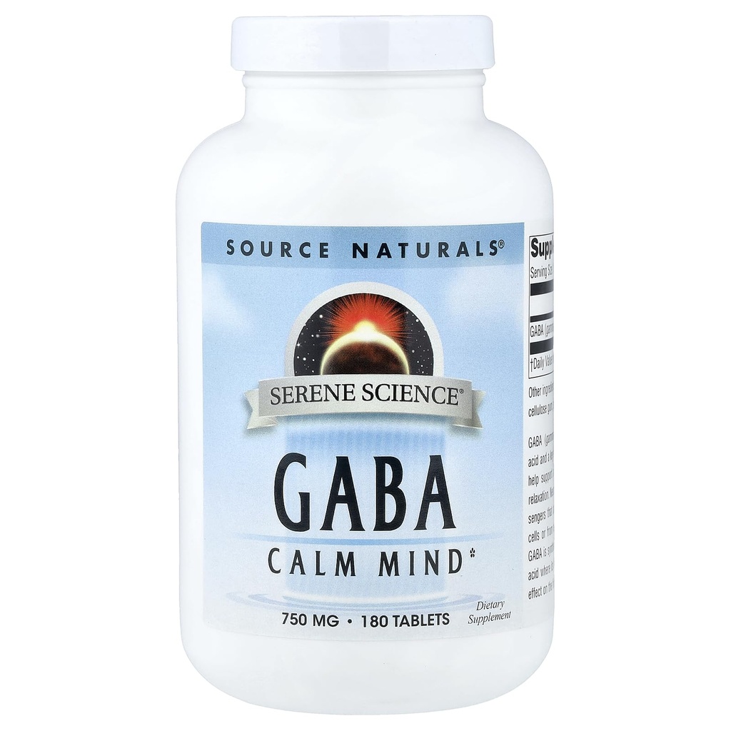 Fuente Naturales Sereno Ciencia GABA 750 mg Mente calma - 180 Tabletas