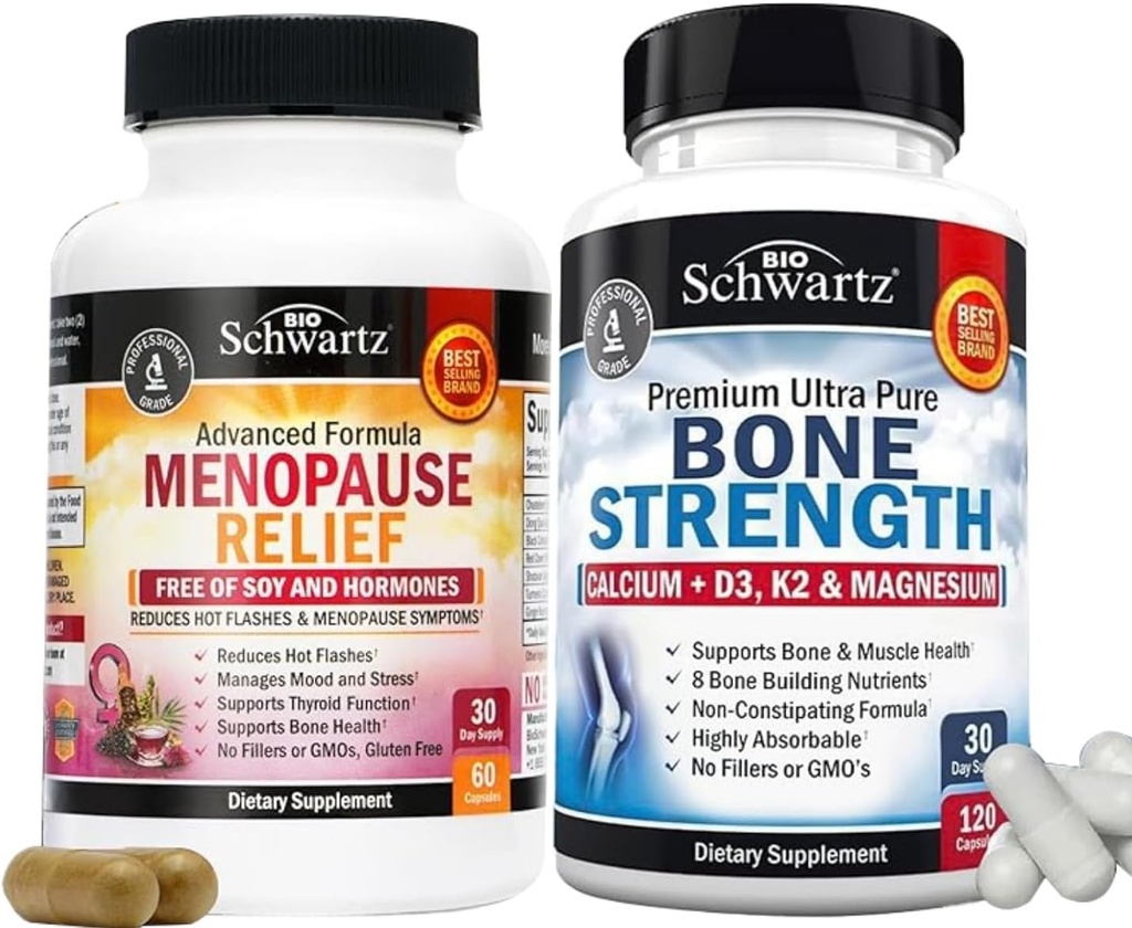 BioSchwartz Advanced Strength Pre and Probiotics Supplement with Digestive Enzymes (2 Month Supply) Plus Vitamin B Complex with Vitamin C (2 Month Supply)