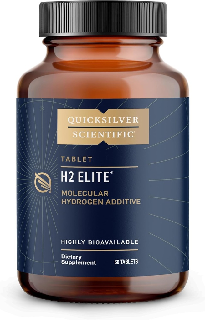 Quicksilver Scientific H2 Elite - Hidrógeno molecular para energía + Metabolismo Soporte, Tabletas de agua Perfecto para contenedores abiertos - Magnesium Malate Drink Additive (60 Molecular Hydrogen Tablets)