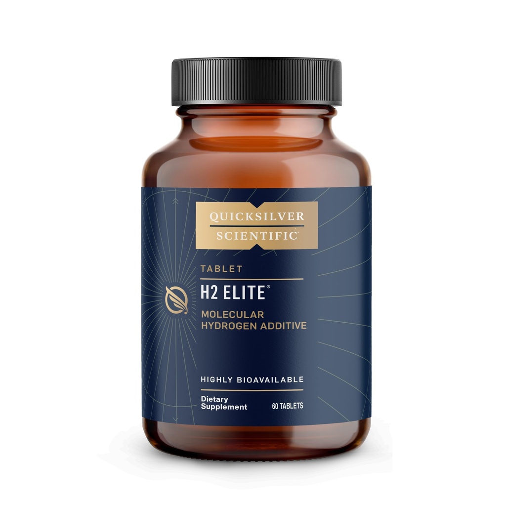 Quicksilver Scientific H2 Elite - Molecular Hydrogen for Energy + Metabolism Support, Water Tablets Perfect for Open Containers - Magnesium Malate Drink Additive (60 Molecular Hydrogen Tablets)