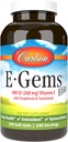 Carlson - E-Gems Elite, 400 UI Vitamina E con tocoferoles " Tocotrienols, vitamina E cápsulas, salud cardíaca " bienestar óptimo, antioxidante, vitamina E Suplemento, 240 Softgels