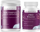 Corporal Cocina Juvenil Belleza Avanzada Collagen Peptides Polvo y Resveratrol y Ácido Hialurónico 10oz y Pro-Elastin, Conde de 60