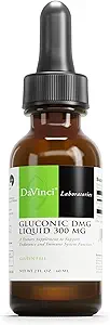 DAVINCI Laboratorios Gluconic DMG Liquid 300mg - Ayuda al sistema inmunológico, función muscular, salud cardíaca y salud cerebral* - 2 fl oz (60 Servimientos)