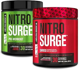 Nitrosurge Pre-Workout Jacked Factory en Cherry Limeade & sandía Nitrosurge Shred Thermogenic Pre-Workout for Men &amp; Women