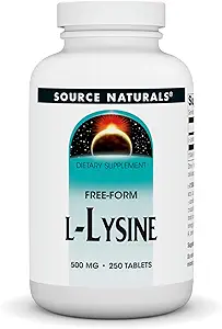 Fuente Naturals L-Lysine 500 mg Forma libre - Suplemento Aminoácidos Apoya Energía " Formación de Collagen* - 250 Tablets