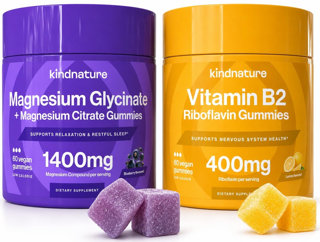 Migraine Relief Power Duo: B2 &amp; Magnesium Gummies Bundle