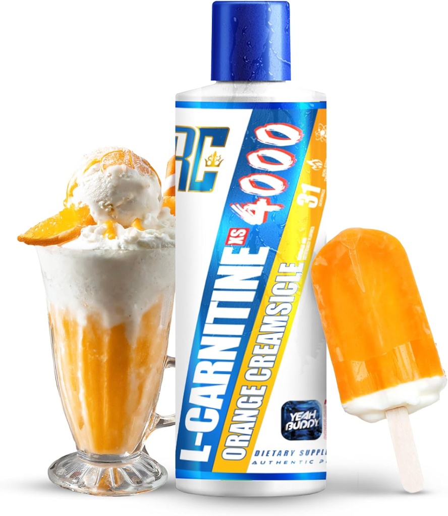 Ronnie Coleman Signature Series L Carnitine XS 4000 Liquid, Stimulant Free, Sugar Free, Zero Carbs, Lean Muscle Strength Support for Men &amp; Women, 16 Oz (16 oz, Orange Creamsicle (4000))
