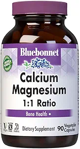 BlueBonnet Calcio Magnesio 1:1 Ratio Vegetarian Capsules, 90 Conde