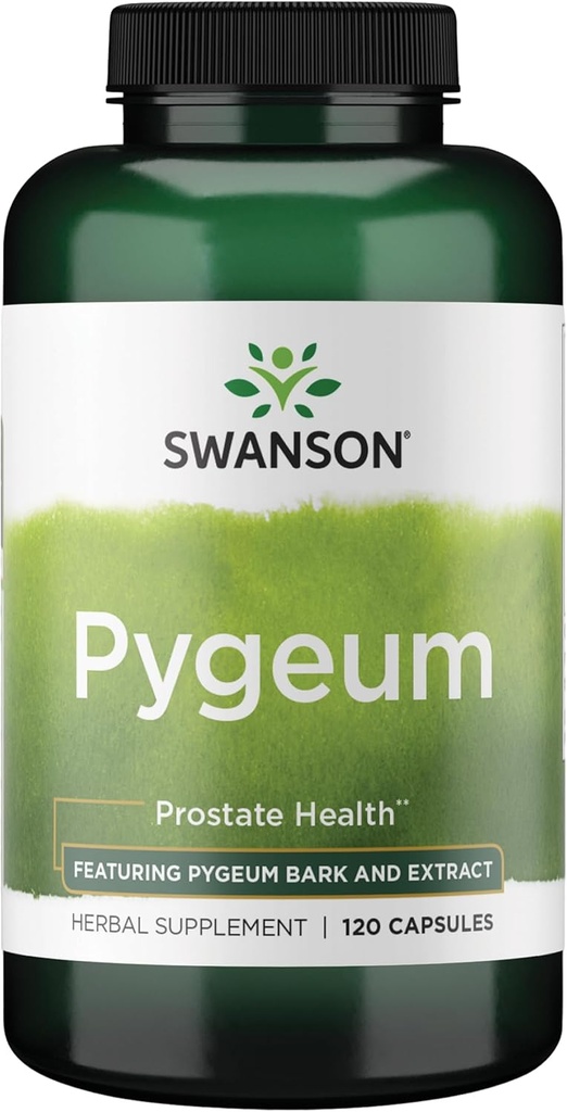 Swanson Pygeum - 400mg Suplemento herbario para la salud de la próstata masculina - Apoyo a la salud de la vejiga y el tracto urinario - 120 cápsulas