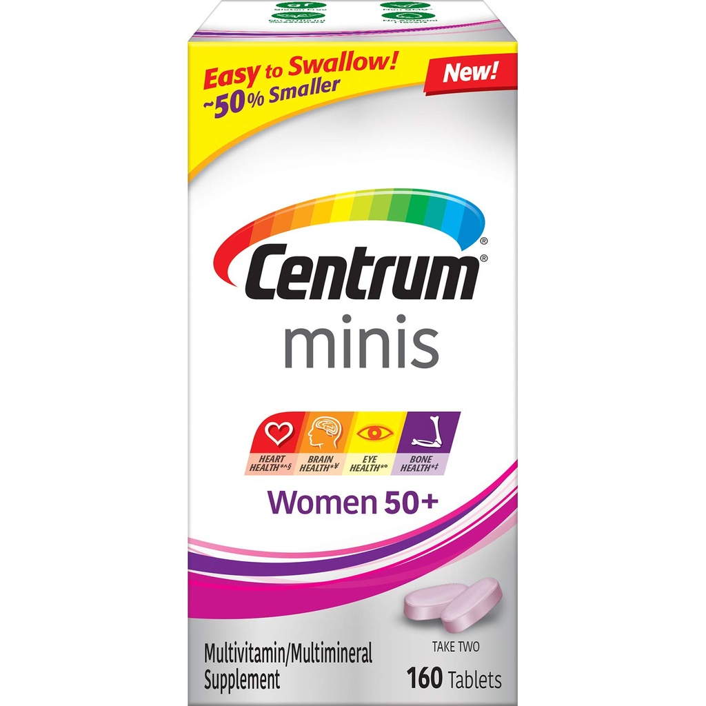 Minis Women 50+ Multivitamin Multimineral Heart, Brain, Eye, 160 Tablets