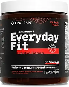 TRULEAN Everyday Fit Water Enhancer Sugar Free Electrolyte Powder Drink BCAA Blend Keto Amino Acid Supplement Delicious Fruit Punch 30 Servings (Pack of 1)