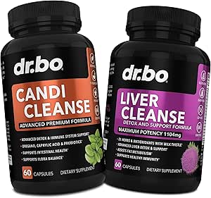 Candi Liver Cleanse Support Supplement - Balance Control Probiotic Complex Cleanser for Women &amp; Hombre - Oral Herbal Oregano " Capsules de ácido caprílico, Gallbladder Care Capsules " Milk Thistle Dandelion