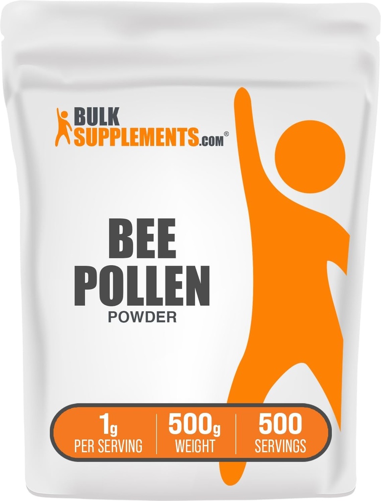 BulkSupplements.com Bee Pollen Powder - Suplemento Superfood, Bee Pollen Supplement, for Immune Support - Gluten Free, 1g per Serving, 500g (1.1 lbs) (Pack of 1)
