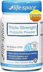 Life-Space Triple Strength Broad Spectrum Probiotic, 96 Billion CFU & 15 Diverse Strains, Advanced Formulated for Digestive Health & Immune Health, Probiotics for Women & Hombre - 30 Veg Capsules