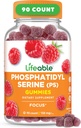 Lifeable Phosphatidylserine Gummies (PS) TEN 150mg TENIDO Gran Tasting Focus Suplemento TENIDO Memoria y Focus Suplementos para Adultos ANTE LAS Vitaminas Vegetarianas Focus para Hombres, Mujeres ANTE 90 Gummies