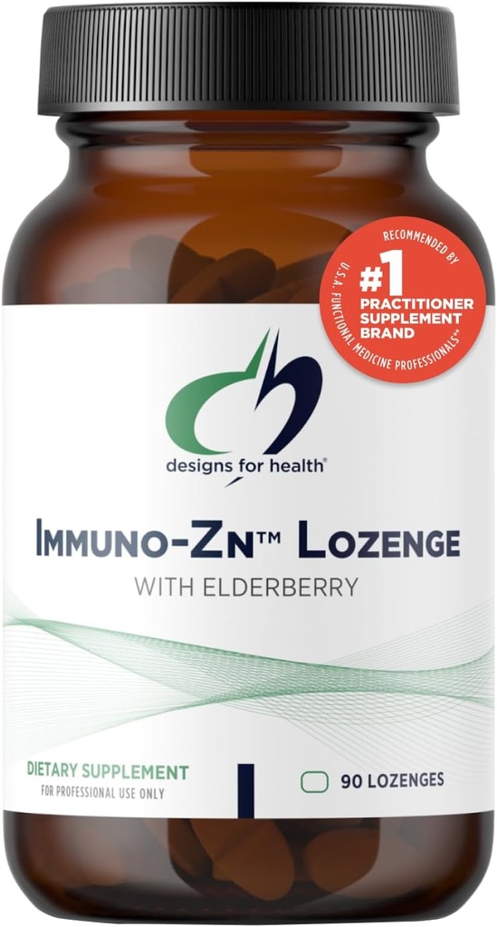 Diseños para Immuno-Zn Lozenge - 25mg Zinc + Elderberry Quick Dissolve Tablets, Immune Support Supplement - Non-GMO Delicious Natural Berry Flavor (90 Lozenges)