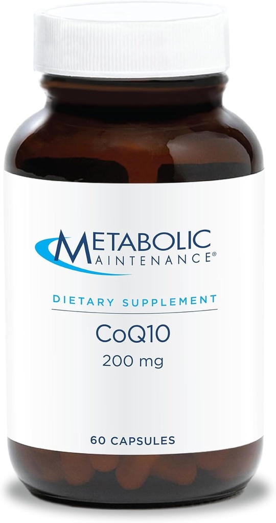 Mantenimiento metabólico CoQ10 cápsulas - 200 mg Coenzima Q10 con vitamina C - Antioxidante, inmunológico, energía + soporte cardiovascular (60 cápsulas)