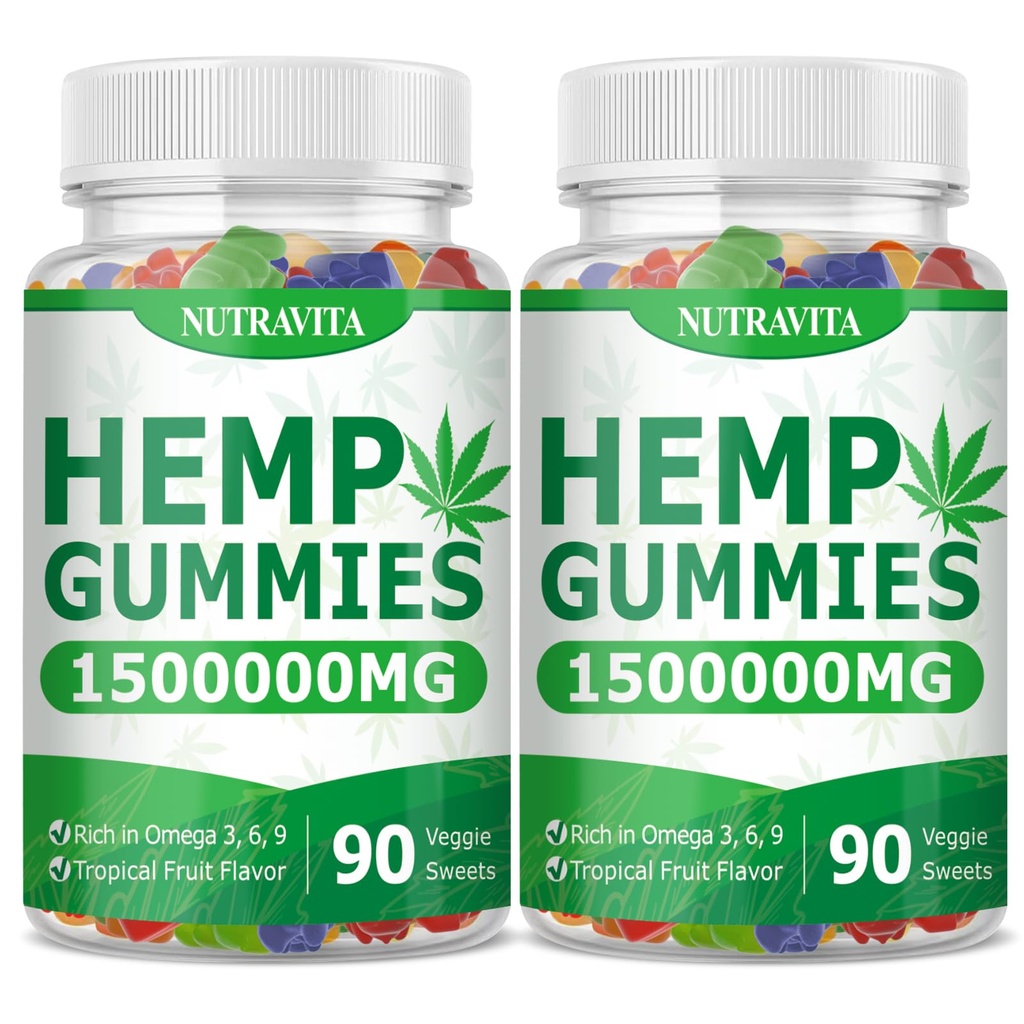 Naturals Fruit Hemp Gummies High Strength - Natural Hemp Oil Infused Gummies Great for Peace & Relaxation,America's #1 Favorite Hemp Gummy Brand - 180 Gummies