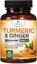 Curcumin Turmeric Suplemento 2600mg - con Ginger orgánico &amp; Turmeric, BioPerine Black Pepper Extracto 95% Curcuminoides - Avanzado Absorción Conjunta " Antioxidante Extra Strength Support - 60 cápsulas