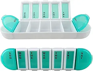 Caso de recordatorio eficiente de 7 días para medicamentos de prescripción, vitaminas y suplementos - Manténgase organizado y en seguimiento con su rutina diaria de salud