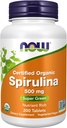 AHORA Suplementos de alimentos, Espirulina orgánica 500 mg con vitaminas, minerales y GLA (ácido gamma-leninista), 200 tabletas