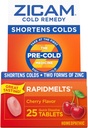 Zicam Cold Remedy Zinc RapidMelts, Cherry Flavor, Homeopathic, Cold Shortening Medicine, Shortens Cold Duration, 25 Count (Pack of 2)