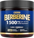 Beberine Supplement - Berberine Weight Loss, High-Potency Berberine 1500MG de Berberine HCL, Plus Citrus Bergamot - para Metabólico, Digestivo, e Immune Support - Vegan, Non-GMO, 180 cápsulas