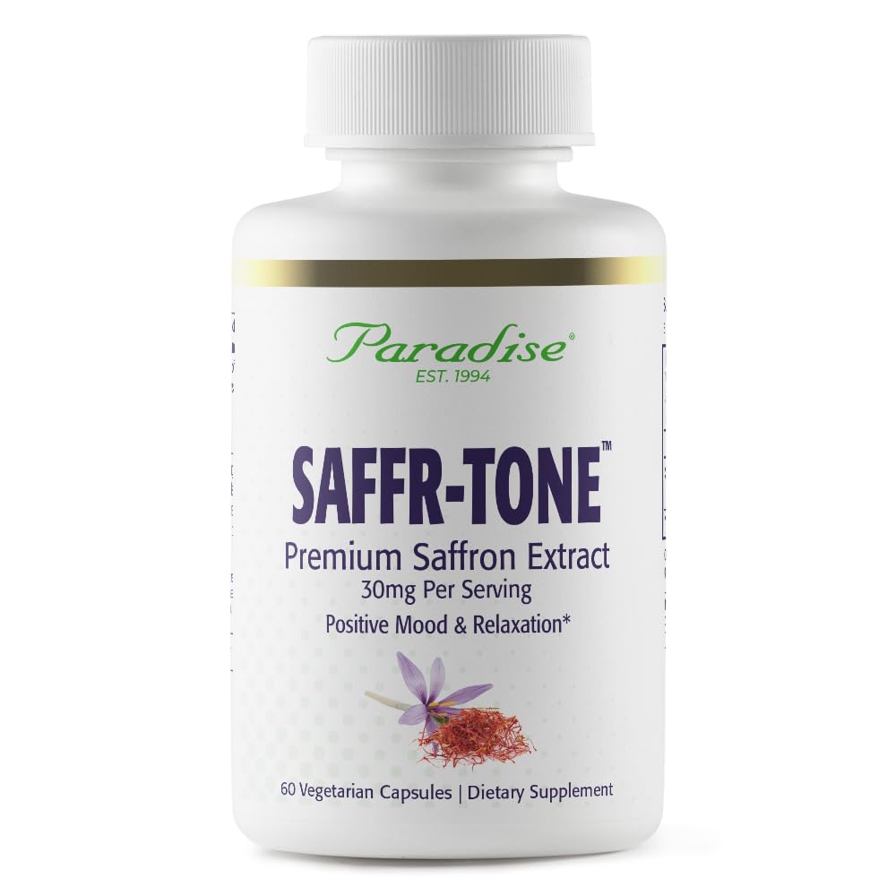 Herbs Paradise Saffr-Tone, Saffron Extract, Active Whole Spectrum Extract, Super Potent, Ultra Pure, Vegan, Non-GMO, Gluten Free, 60 cápsulas vegetarianas