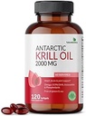 Futurobióticos Aceite de Krill Antártico 2000mg con Astaxanthin, Omega-3s EPA, DHA y fosfolípidos - 100% Aceite de Krill Premium puro de metal pesado, no GMO – 120 Softgels