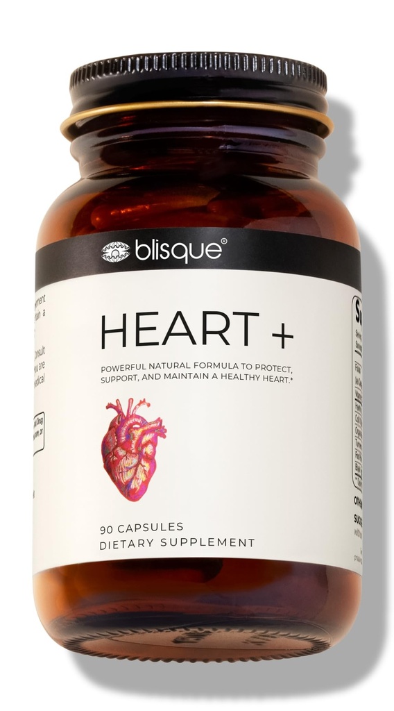 Blisque – Natural Blood Pressure Support Suplemento para la salud y la circulación del corazón ← Doctor-Aprobado Silencio con 200 mg CoQ10, Hawthorn Berry, Beet Root, Turmeric TEN 90 cápsulas