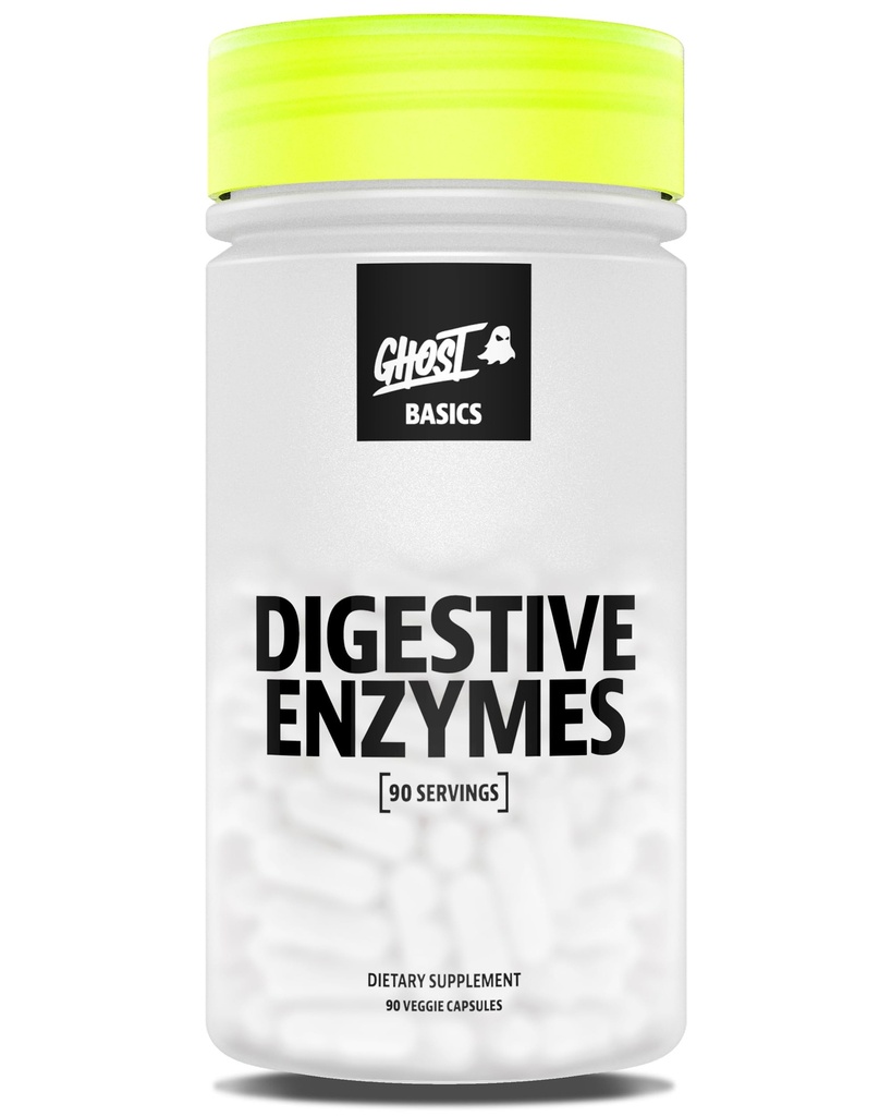 GHOST Basics Digestive Enzymes Supplement for Men & Women - Multi-Enzymes, Probiotics & Prebiotics for Supporting Digestion & Gut Health - Vegan Friendly - 90 Veggie Capsules
