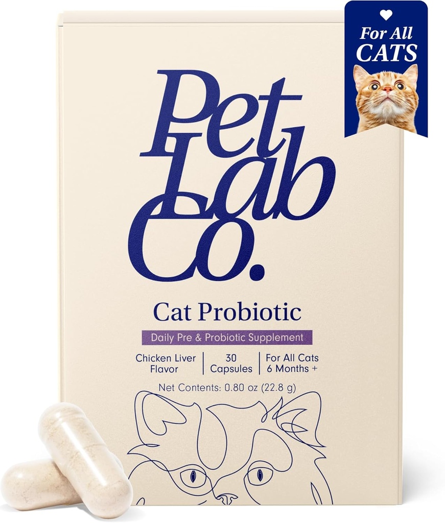 PetLab Co. Probiotics for Cats, Support Gut Health, Occasional Diarrhea, Digestive Health & Immune Support - Easy to Use - 30 Count
