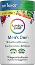 Multivitamina de luz arco iris para hombres, vitamina C, D &amp; Zinc, Probióticos, Multivitamina de hombre proporciona soporte de inmunológico de alta potencia, no GMO, vegetariano, 30 Tabletas