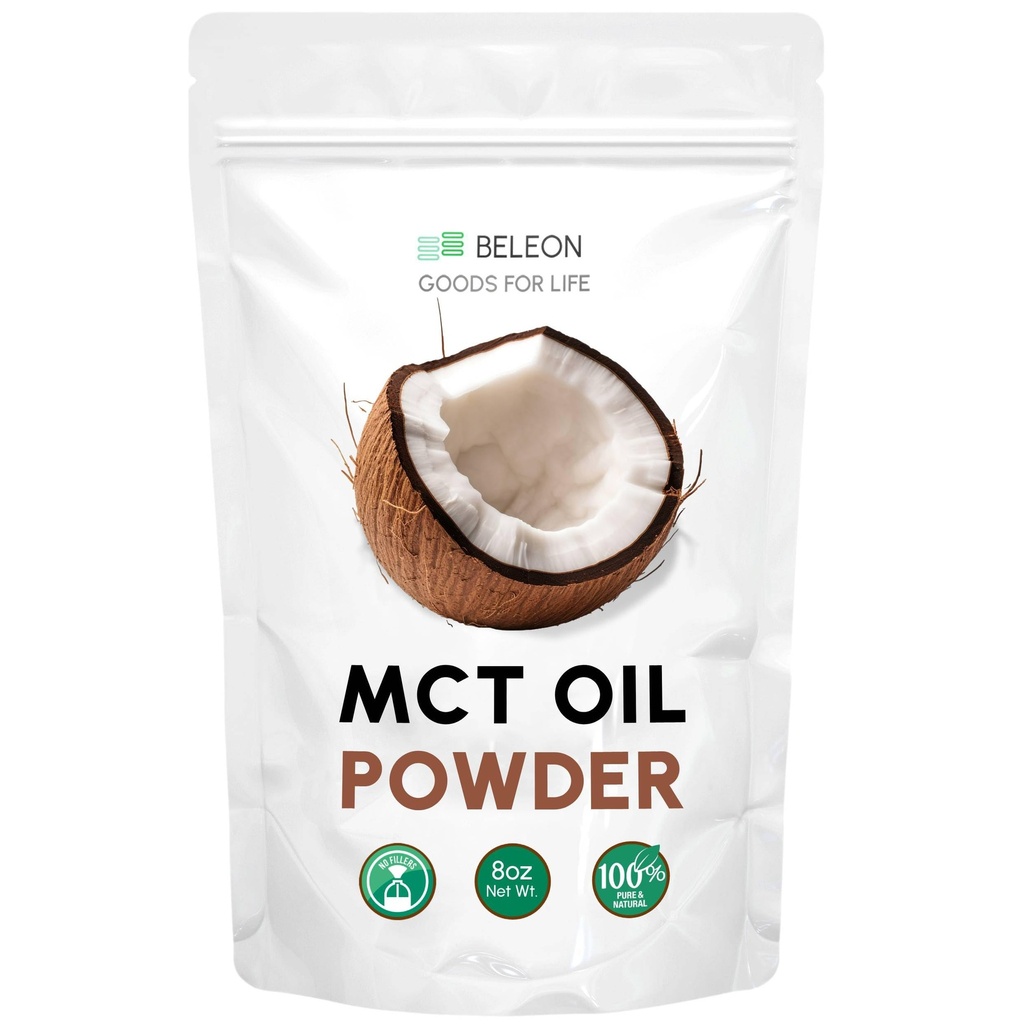 MCT Oil Powder 8 oz - Prebiotic Nutritional Supplements for Coffee Creamer, Quickly Fuel for Body and Brain